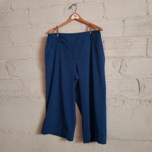 Rich Cobalt Royal Blue Cropped Wide Leg Trousers